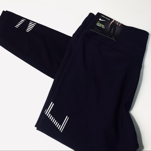 NIKE NWT Power Legendary NIKE Graphic Black Work Out Leggings / Yoga Pants - Med - Picture 7 of 14